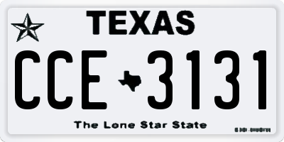 TX license plate CCE3131