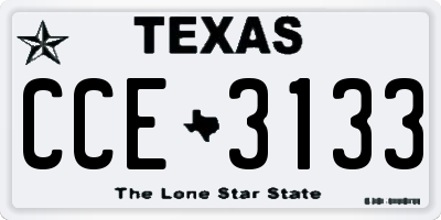 TX license plate CCE3133