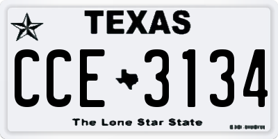 TX license plate CCE3134