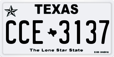 TX license plate CCE3137