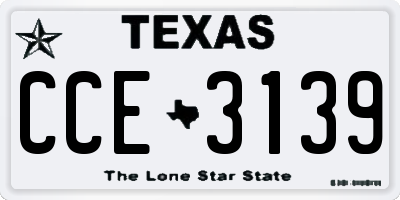 TX license plate CCE3139