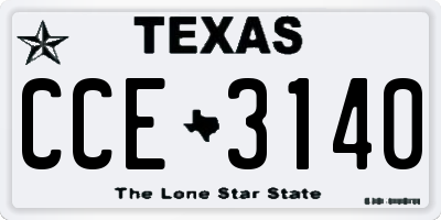 TX license plate CCE3140