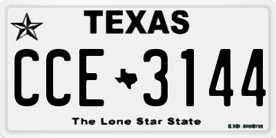 TX license plate CCE3144