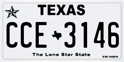 TX license plate CCE3146