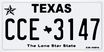 TX license plate CCE3147