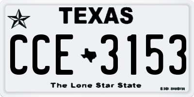 TX license plate CCE3153