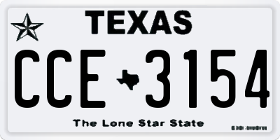 TX license plate CCE3154