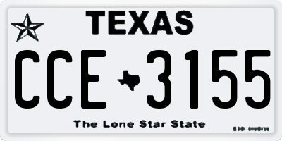 TX license plate CCE3155
