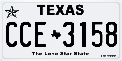 TX license plate CCE3158