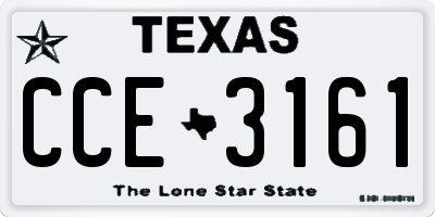 TX license plate CCE3161