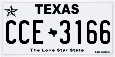 TX license plate CCE3166