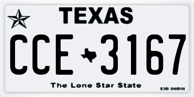 TX license plate CCE3167