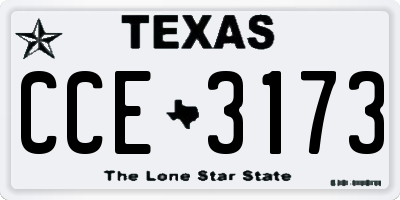 TX license plate CCE3173