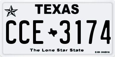 TX license plate CCE3174