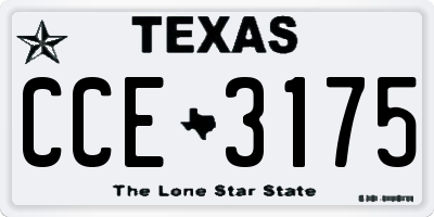 TX license plate CCE3175