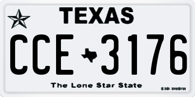 TX license plate CCE3176