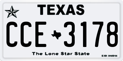 TX license plate CCE3178