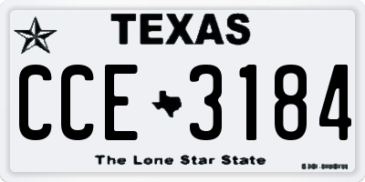 TX license plate CCE3184