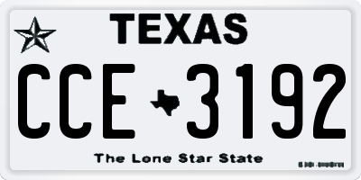 TX license plate CCE3192