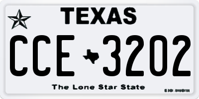 TX license plate CCE3202