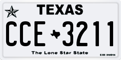 TX license plate CCE3211