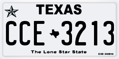 TX license plate CCE3213