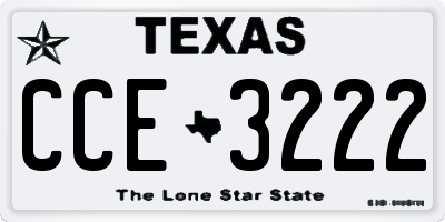 TX license plate CCE3222