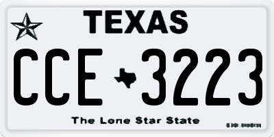 TX license plate CCE3223