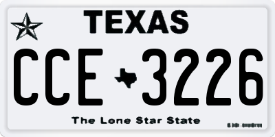 TX license plate CCE3226