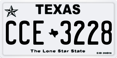 TX license plate CCE3228