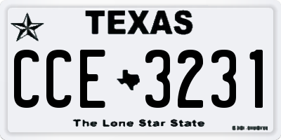 TX license plate CCE3231