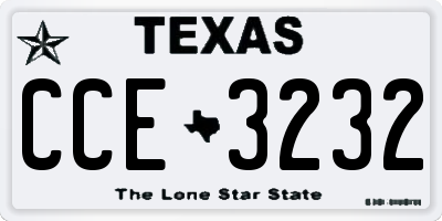 TX license plate CCE3232