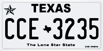 TX license plate CCE3235