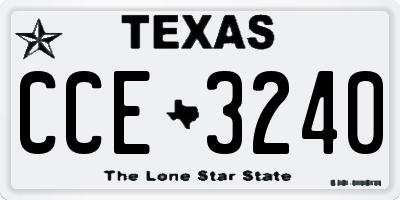 TX license plate CCE3240
