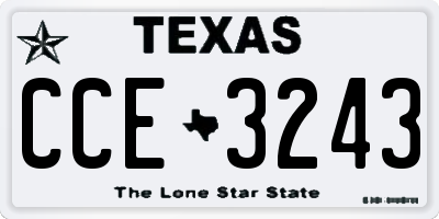 TX license plate CCE3243