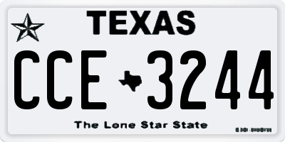 TX license plate CCE3244