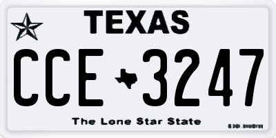 TX license plate CCE3247