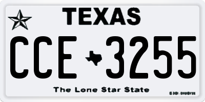 TX license plate CCE3255