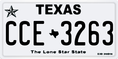 TX license plate CCE3263