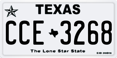 TX license plate CCE3268
