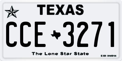TX license plate CCE3271