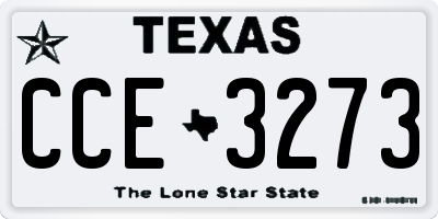 TX license plate CCE3273