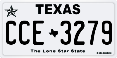 TX license plate CCE3279