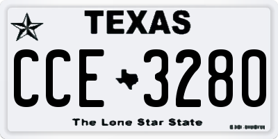 TX license plate CCE3280
