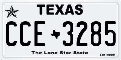 TX license plate CCE3285