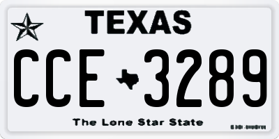TX license plate CCE3289