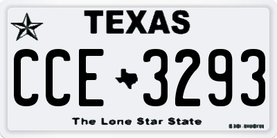 TX license plate CCE3293