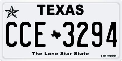 TX license plate CCE3294