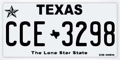 TX license plate CCE3298