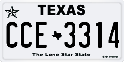 TX license plate CCE3314